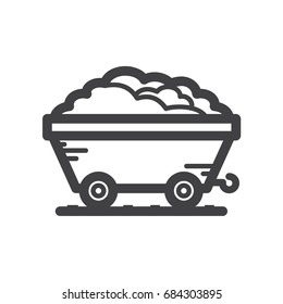 simple coal mine wagon icon