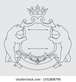 Simple coat of Arms crest line art