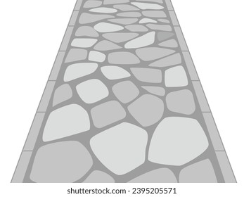 simple cobblestone road. Image of a shrine approach using gray stones.