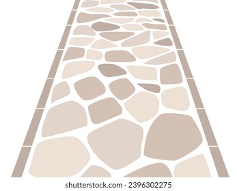 simple cobblestone road. Image of a Western-style road using beige stones.