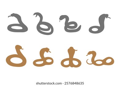 Simple Cobra Illustration Design Set