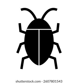 Simple cockroach silhouette icon. Vector.