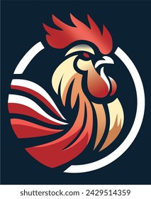 simple cocks logo ilustration colors
