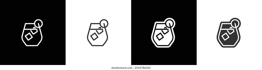 Simple cocktail glass icons. Classic alcoholic cocktail and cocktail glass thin line and flat icon. Cocktail glass vector illustration symbols in black white and transparent background.