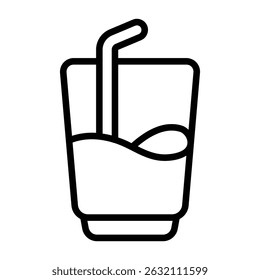 Simple Cocktail outline icon. The icon can be used for websites, print templates, presentation templates, illustrations, etc	