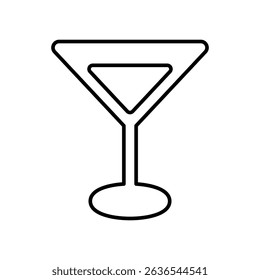 Simple cocktail vector icon illustration in black color.