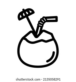 simple coconut icon design, best used for application or kids book, eps 10 vector illustration