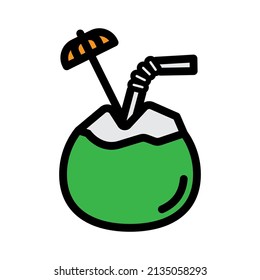 simple coconut icon design, best used for application or kids book, eps 10 vector illustration