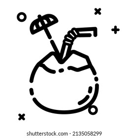 simple coconut icon design, best used for application or kids book, eps 10 vector illustration