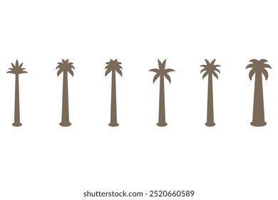 Simple coconut tree icon set