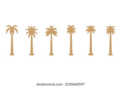 Conjunto de iconos de árbol de coco simple