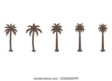 Conjunto de iconos de árbol de coco simple