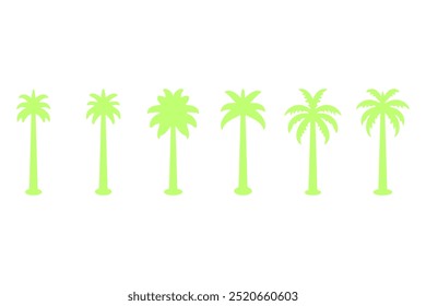 Conjunto de iconos de árbol de coco simple