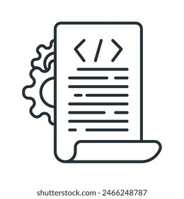 Simple Coding File icon on isolated background