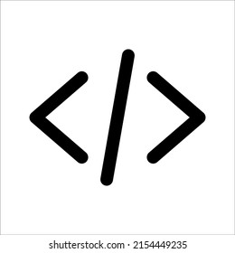 Simple Coding Icon Vector Design, on white background.