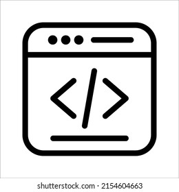 Simple Coding Icon Vector Design, on white background.