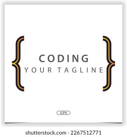 simple coding or programmer logo premium elegant template vector eps 10