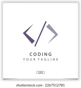 simple coding or programmer logo premium elegant template vector eps 10