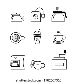 simple coffe icon with black white