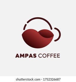 A simple coffe shop logo with gradient colour. Perfect for Coffee shop, coffee product etc.