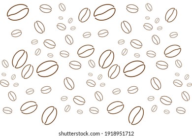 Simple coffee bean pattern illustration in roasted brown color