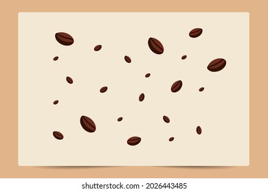 Simple coffee bean pattern illustration in roasted brown color