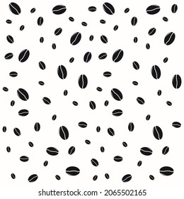 Simple coffee bean pattern illustration in roasted black color