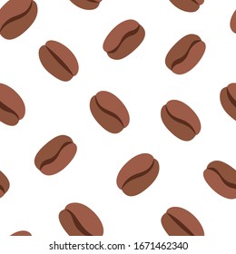 Silueta simple de judías de café sin fisuras. Ilustración de vectores para diseño de moda, de talonario y de superficie