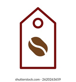 Simple coffee bean tag illustration symbolizing quality and traceability of coffee