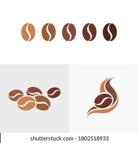 Simple coffee beans logo vector flat illustration.