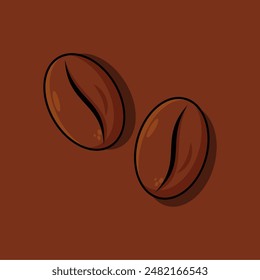 Simple coffee beans vector illustration for coffee lovers.