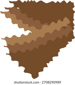 Diseño simple del corte del papel del color del café con la Ilustración vectorial de 3 capas