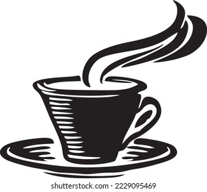 Simple coffee cup design vector is very easy to use for variety creative designs   blends and the characteristic smoky coffee cup