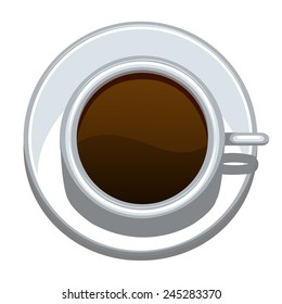 simple coffee cup icon above view