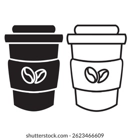 ícone simples de xícara de café. formato vetorial minimalista. logotipos, adesivos, mercadorias e elementos de interface do usuário