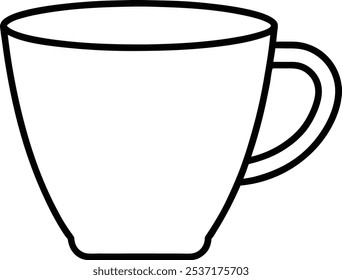 Simple Coffee Cup Icon Monochrome Blank And White