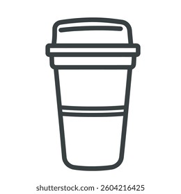 Simple coffee cup illustration vector line