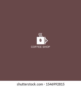 Simple coffee cup logo for cafe, food and beverage business