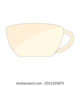 Simple coffee cup with neutral tone, Vector
