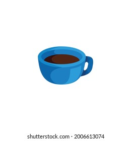 Simple Coffee cup with shadow detail flat design style art vector