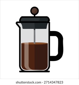 Arte vectorial simple de la taza de café aislado en el fondo blanco