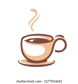 simple coffee cup vector For the hot drink menu in the cafe