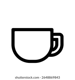 Simple coffee cup vector icon illustration in black color.