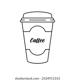 Simple coffee cup vector line icon