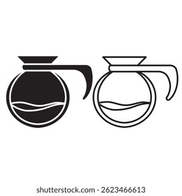 simple coffee decanter icon. minimalist vector format. logos, stickers, merchandise, and user interface elements