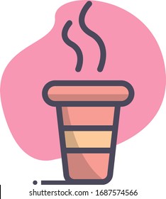 Simple coffee flat icon design illustraion, Can be used for many purpose.