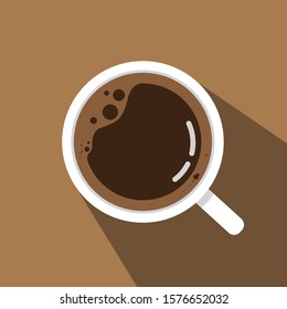 simple coffee flat illustration, a great coffee in the morning, 