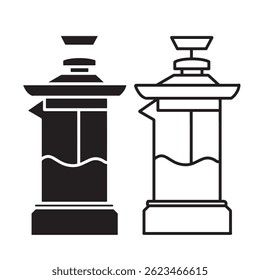 simple coffee french press icon. minimalist vector format. logos, stickers, merchandise, and user interface elements