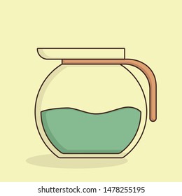 Simple coffee glass icon vector graphic elements. 