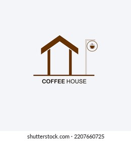 Simple coffee house icon vector logo